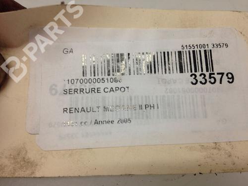 Hood lock RENAULT MEGANE II (BM0/1_, CM0/1_) 1.5 dCi (BM0F, BM0T, BM2B, CM0F, CM0T) | BP9594038C133 
