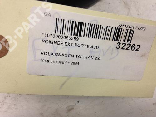 Front right exterior door handle VW TOURAN (1T1, 1T2) 2.0 TDI | BP9594571C129