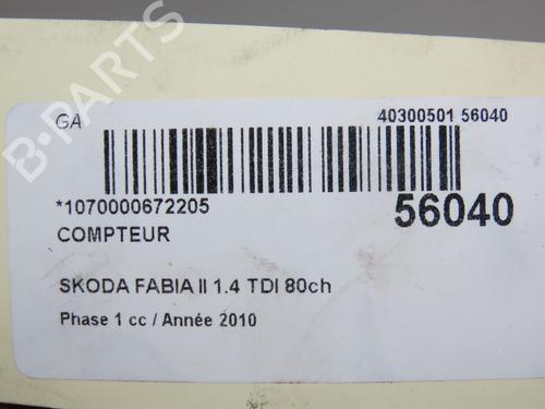 Instrument cluster SKODA FABIA II (542) 1.4 TDI | BP30824915C47