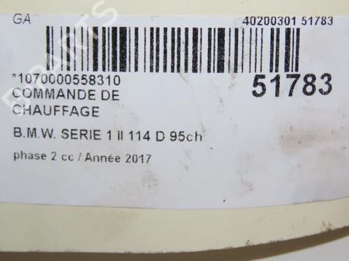 Climate control BMW 1 (F20) 114 d | BP26381230I5