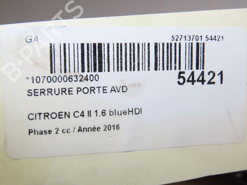Used Front right lock CITROËN C4 II (NC_) 1.6 BlueHDi 100 (99 hp) 28831618
