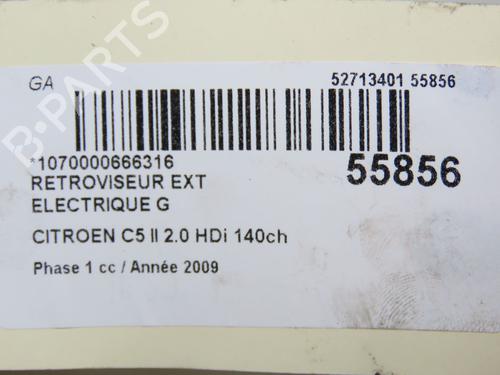 Used Left mirror CITROËN C5 III (RD_) 2.0 HDi 140 (RDRHF8, RDRHFA, RDRHA8, RDRHAJ) (140 hp) 30978868