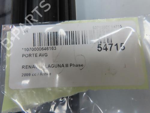 Porte avant gauche RENAULT LAGUNA Coupe (DT0/1) 2.0 dCi GT (DT11, DT1E, DT1N) (178 hp) 31120777