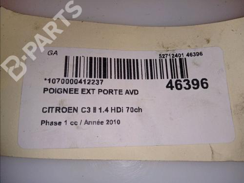Front right exterior door handle CITROËN C3 II (SC_) 1.4 HDi 70 (SC8HZC, SC8HR0, SC8HP4) | BP11804422C129 