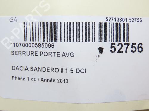 Venstre fortil lås DACIA SANDERO II 1.5 dCi (90 hp) 28831664
