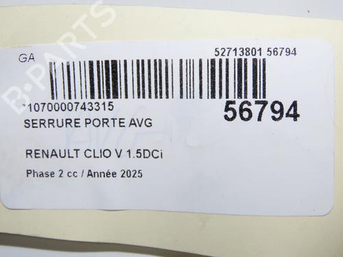 Front left lock RENAULT CLIO V (B7_) 1.5 Blue dCi 100 (B7AD) | BP33998853C98  - Image 6