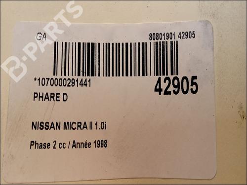 Right headlight NISSAN MICRA II (K11) 1.0 i 16V | BP9615645C29 