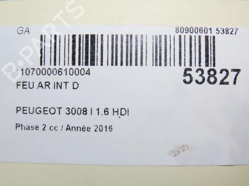 Used Right tailgate light PEUGEOT 3008 I MPV (0U_) 1.6 BlueHDi 120 (120 hp) 28832596