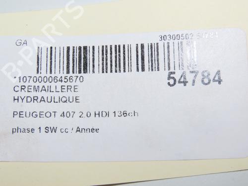 Used Steering rack PEUGEOT 407 SW (6E_, 6D_) 2.0 HDi 135 (136 hp) 30652505