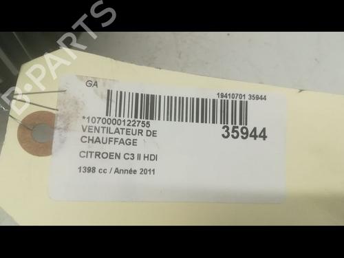 Used Heater blower motor CITROËN C3 II (SC_) 1.4 HDi 70 (SC8HZC, SC8HR0, SC8HP4) (68 hp) 9598534
