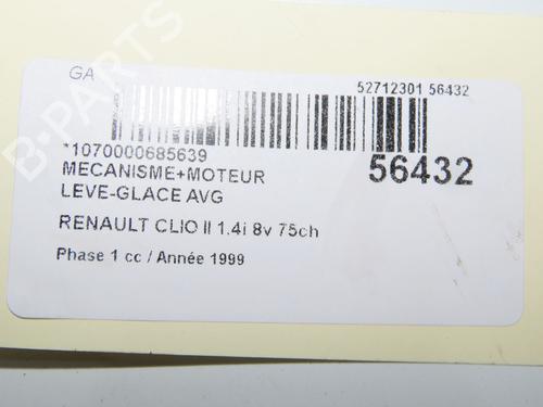 Used Front left window mechanism RENAULT CLIO II (BB_, CB_) 1.4 (B/CB0C, B/CB0S) (75 hp) 31274399