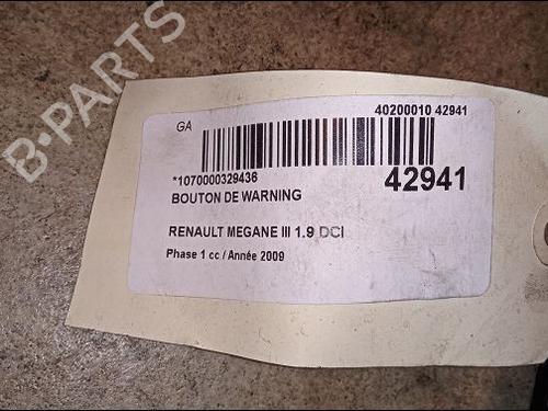 Used Warning switch Warning switch RENAULT MEGANE III Hatchback (BZ0/1_, B3_) 1.9 dCi (BZ0N, BZ0J) (131 hp) 9619056 9619056