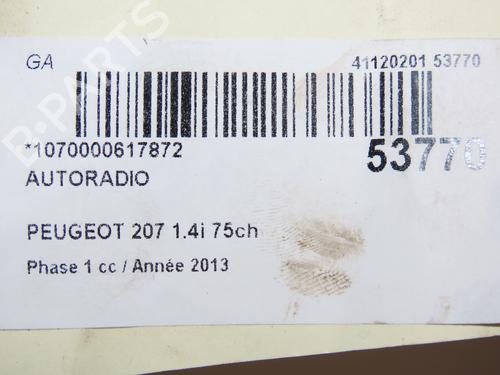 Used Radio PEUGEOT 207 (WA_, WC_) 1.4 (73 hp) 28830608