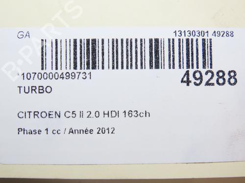 Used Turbocharger/Supercharger CITROËN C5 III (RD_) 2.0 HDi 165 (RDRHHA, RDRHH8) (163 hp) 22774427