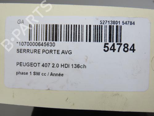 Used Front left lock PEUGEOT 407 SW (6E_, 6D_) 2.0 HDi 135 (136 hp) 30630880