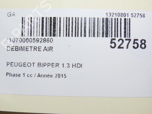 Mass air flow sensor PEUGEOT BIPPER (AA_) 1.3 HDi 75 | BP28966872M95