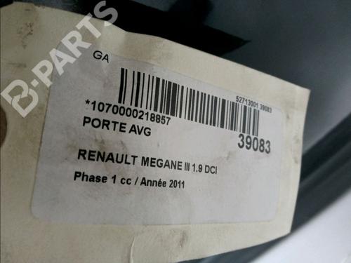 Left front door RENAULT MEGANE III Hatchback (BZ0/1_, B3_) 1.9 dCi (BZ0N, BZ0J) | BP12122834C2 