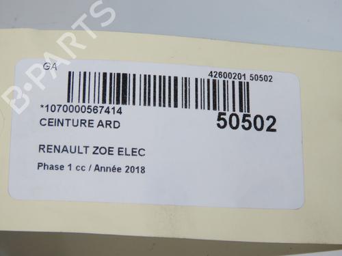 Høyre bak beltestrammer RENAULT ZOE (BFM_) ZOE (92 hp) 31274380