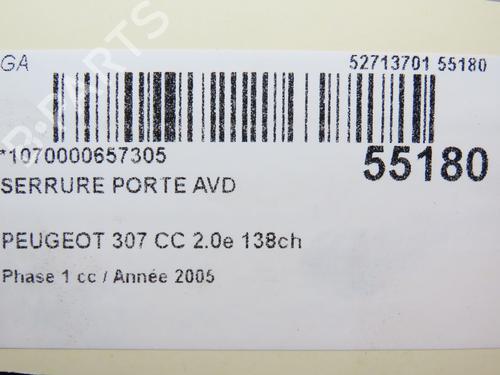 Used Front right lock PEUGEOT 307 CC (3B) 2.0 16V (136 hp) 29294204