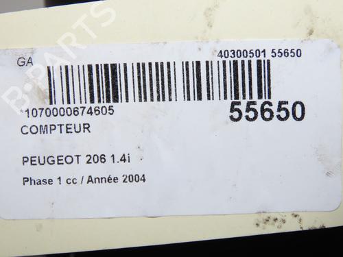 Used Instrument cluster PEUGEOT 206+ (2L_, 2M_) 1.4 i (2LKFWA, 2MKFWA) (75 hp) 32200827