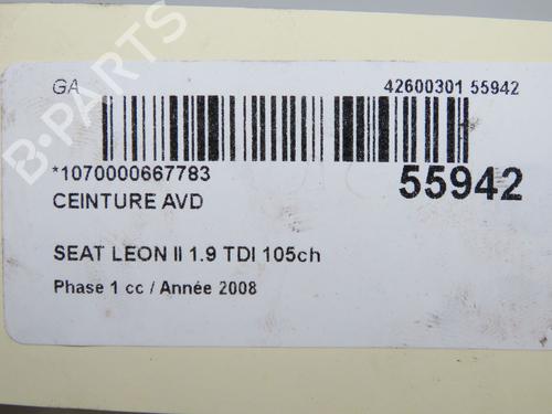 Front right seatbelt SEAT LEON (1P1) 1.9 TDI | BP33893130I25 - Image 3
