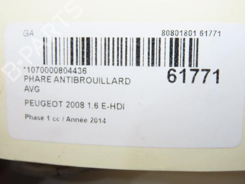 Left front fog light PEUGEOT 2008 I (CU_) 1.6 HDi | BP39698973C30 - Image 2