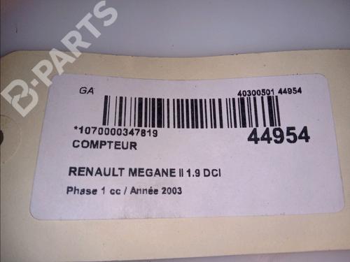 Instrument cluster RENAULT MEGANE II (BM0/1_, CM0/1_) 1.9 dCi (BM0G, CM0G) | BP11101362C47 