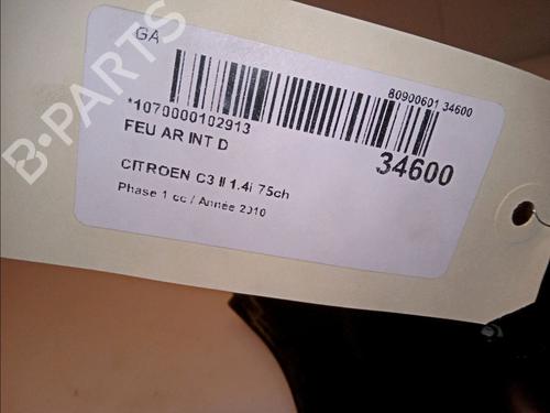 Used Right tailgate light CITROËN C3 II (SC_) 1.4 (73 hp) 11082689