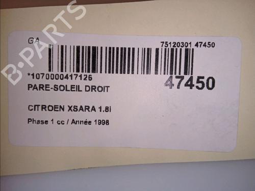 right-sun-visor-citroen-xsara-n1-18-i-8143eq-1997-1998-1999-2000-2001-2002-2003-2004-2005-11832958 main image