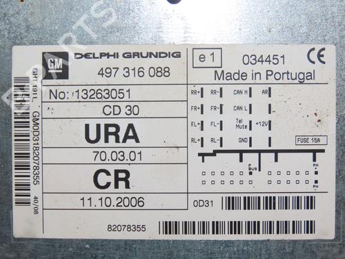 Bilradio OPEL ZAFIRA / ZAFIRA FAMILY B (A05) 1.9 CDTI (M75) (120 hp) 28830570