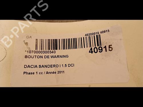 Warning switch DACIA SANDERO 1.5 dCi | BP9616495I22 - Image 3