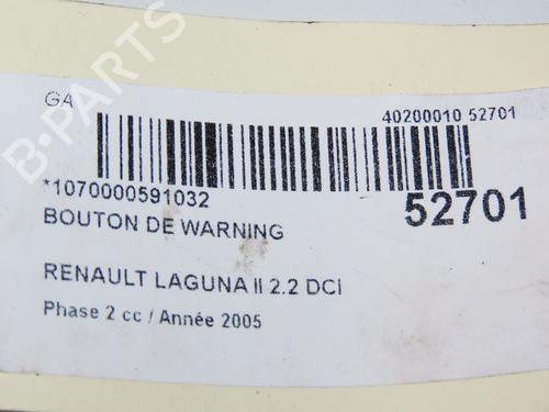 Used Warning switch RENAULT LAGUNA II (BG0/1_) 2.2 dCi (BG0F) (150 hp) 28830209