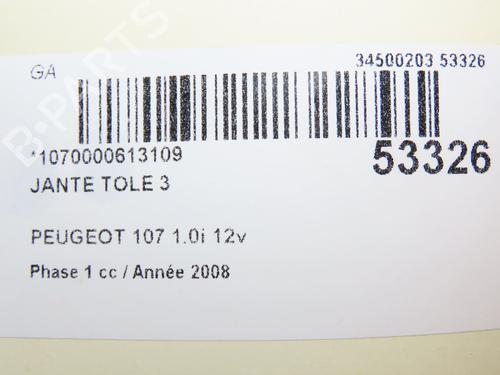 Used Rim PEUGEOT 107 (PM_, PN_) 1.0 (68 hp) 28801685
