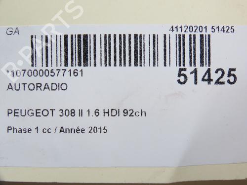 Radio PEUGEOT 308 II (LB_, LP_, LW_, LH_, L3_) 1.6 HDi | BP28968038E6 