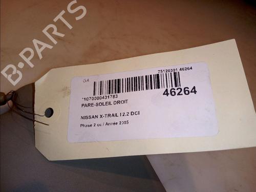 Right sun visor NISSAN X-TRAIL I (T30) 2.2 dCi 4x4 | BP12521713I2 