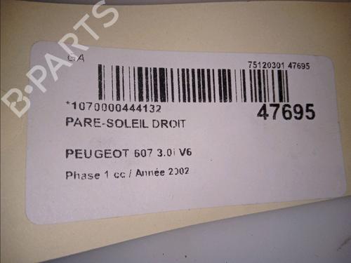Right sun visor PEUGEOT 607 (9D, 9U) 3.0 V6 24V | BP14951929I2