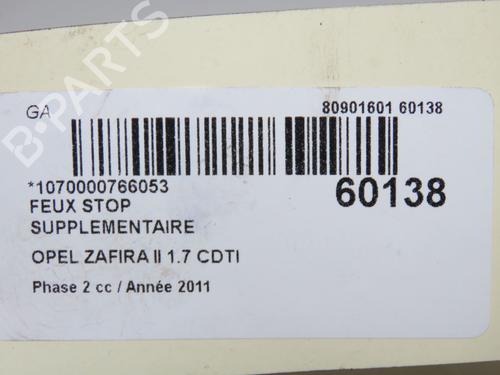 Used Third brake light Third brake light OPEL ZAFIRA / ZAFIRA FAMILY B (A05) 1.7 CDTI (M75) (110 hp) 40438016 40438016
