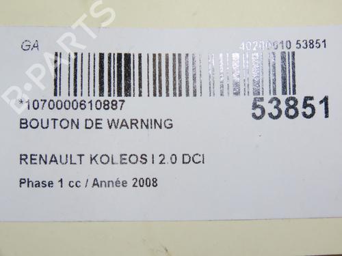 Warning switch RENAULT KOLEOS I (HY_) 2.0 dCi 4x4 (HY0K) | BP28967793I22