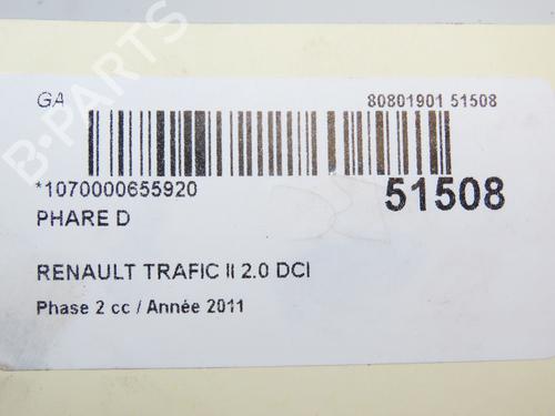 Right headlight RENAULT TRAFIC II Van (FL) 2.0 dCi 90 (FL0H, FL00, FL01, FL0M, FL0P, FL0S) | BP29128804C29 - Image 5
