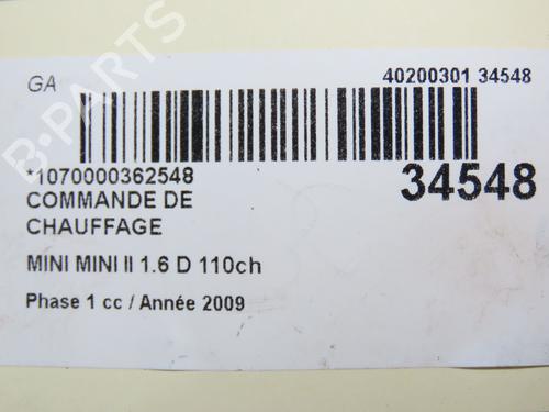 Used Climate control MINI MINI (R56) Cooper D (109 hp) 30117101