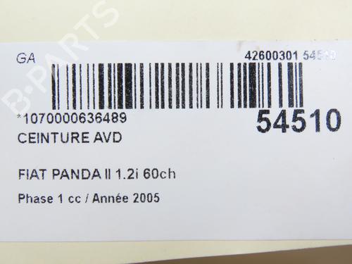 Front right seatbelt FIAT PANDA (169_) 1.2 (169.AXB11, 169.AXB1A) | BP28968153I25 - Image 6