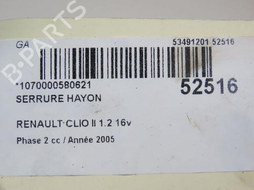 Used Tailgate lock RENAULT CLIO II (BB_, CB_) 1.2 16V (BB05, BB0W, BB11, BB27, BB2T, BB2U, BB2V, CB05,... (75 hp) 24359104