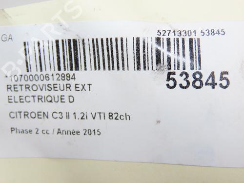 Right mirror CITROËN C3 II (SC_) 1.2 VTi 82 | BP28831387C27 