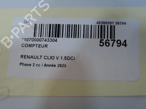 Used Instrument cluster Instrument cluster RENAULT CLIO V (B7_) 1.5 Blue dCi 100 (B7AD) (101 hp) 33998802 33998802