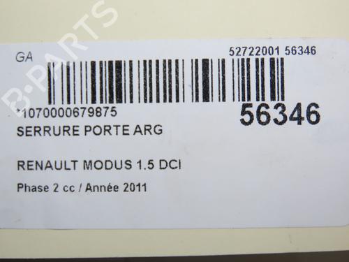 Rear left lock RENAULT MODUS / GRAND MODUS (F/JP0_) 1.5 dCi 75 | BP30841146C100 