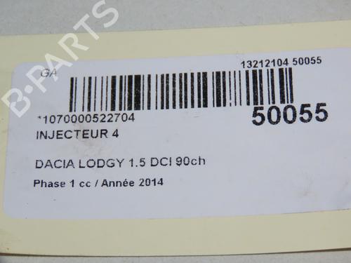 Used Injector DACIA LODGY (JS_) 1.5 dCi (90 hp) 18316184