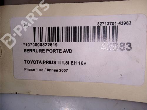 Front right lock TOYOTA PRIUS Liftback (_W2_) 1.5 Hybrid (NHW20_, NHW20R) | BP11102761C97 