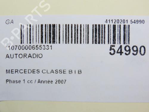 Used Radio MERCEDES-BENZ B-CLASS Sports Tourer (W245) B 180 CDI (245.207) (109 hp) 30824916