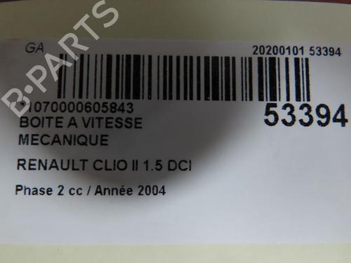 Used Gearbox RENAULT CLIO II (BB_, CB_) 1.5 dCi (B/CB08) (82 hp) 28801522