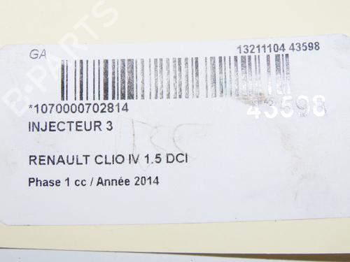 Used Injector RENAULT CLIO IV (BH_) 1.5 dCi 90 (90 hp) 31605840